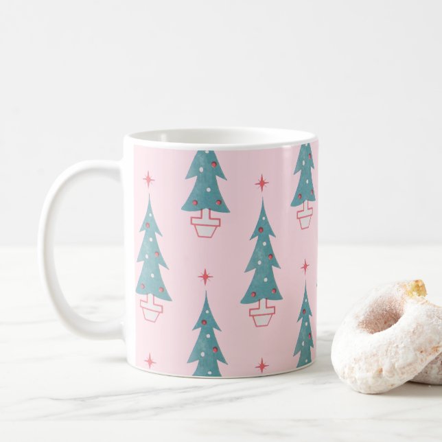 Mug Motif de Noël Pink Vintage (Avec donut)