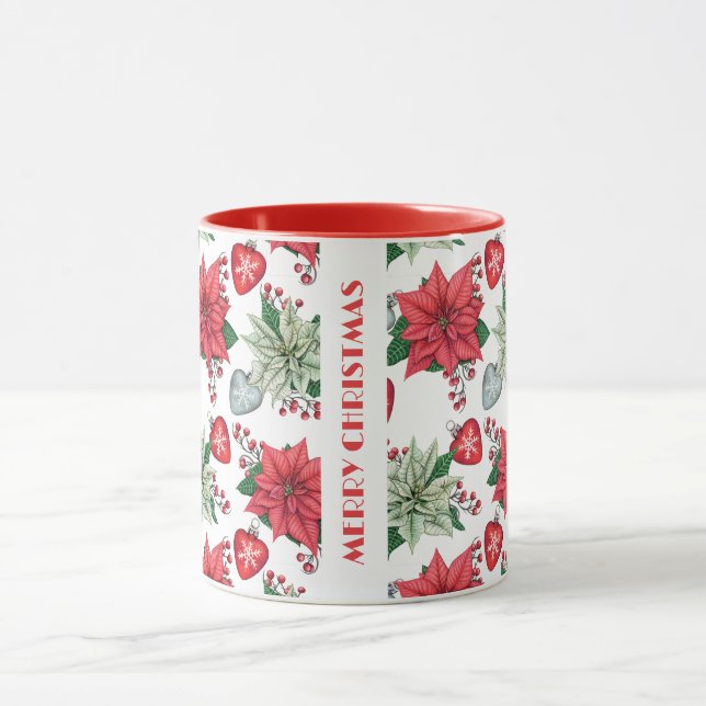 Mug Motif de Noël Poinsettia (Centre)