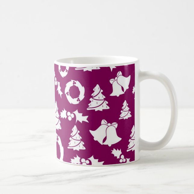 Mug Motif de Noël pourpre (Droite)