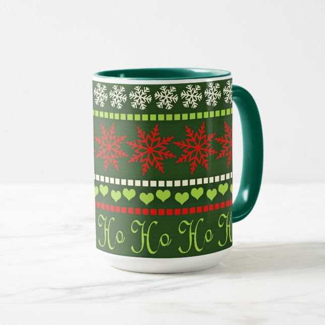Mug Motif de Noël Répétitif Populaire (Devant droit)