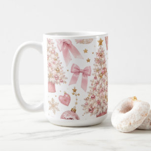 Mug Motif de Noël rose élégant