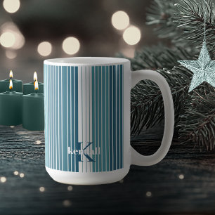Mug Motif de Noël turquoise Pinstripe #28 ID1009