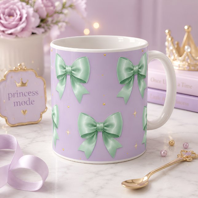 Mug Motif de nœud papillon pastel menthe (Créateur téléchargé)