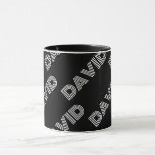 Mug Motif de nom ou de mot rétro-modern audacieux
