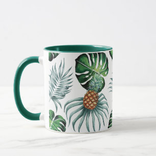 Mug Motif de palmier de jungle à l'aquarelle tropicale