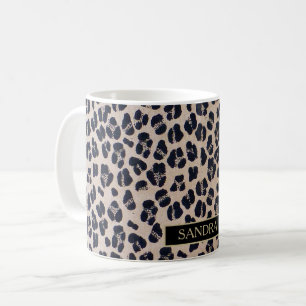 Mug motif de panthère chic avec nom