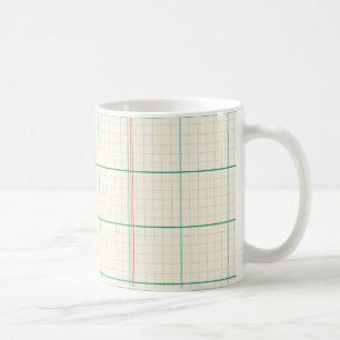 Mug Motif de papier quadrillé de lignes de grand livre