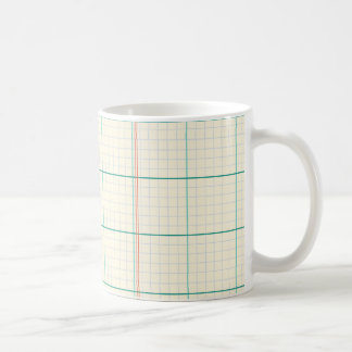 Mug Motif de papier quadrillé de lignes de grand livre