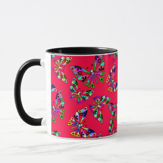 Mug Motif de papillon abstrait de dessin animé pour en (Gauche)