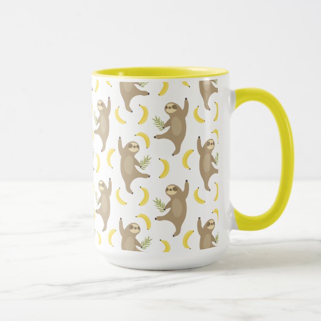 Mug Motif de paresses et de bananes (Droite)