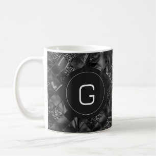 Mug Motif de Parties scintillant moderne Monogramme Bl