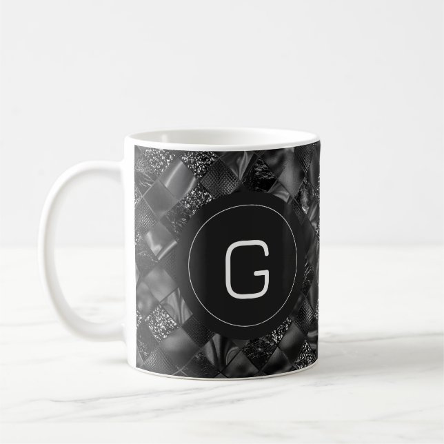 Mug Motif de Parties scintillant moderne Monogramme Bl (Gauche)
