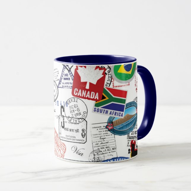 Mug Motif de passeport du monde (Devant droit)