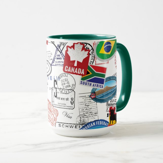 Mug Motif de passeport du monde (Devant droit)