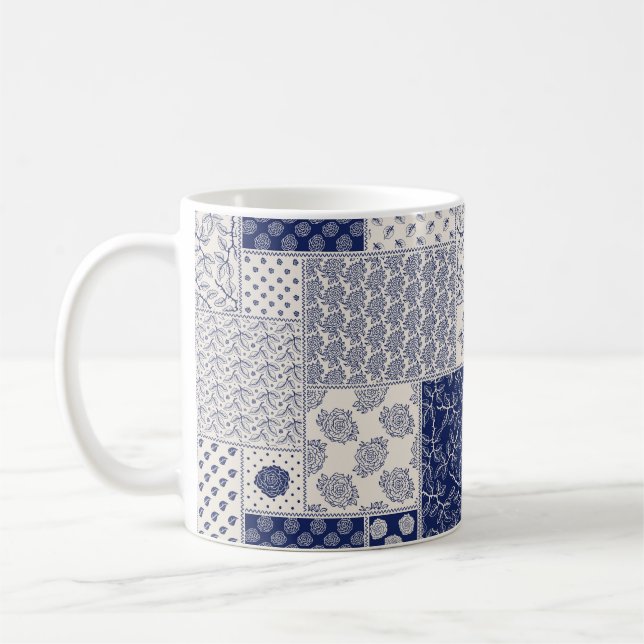 Mug motif de patchwork Abstrait transparent et délicat (Gauche)