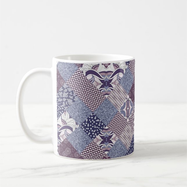 Mug Motif de patchwork sans soudure dessiné à la main. (Gauche)