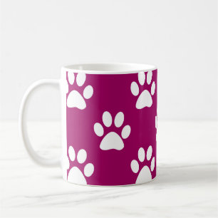Mug Motif de pattes magenta et blanche