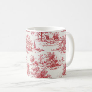 Mug Motif de paysage campagnard Toile Rouge Rustique