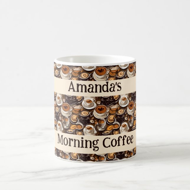 Mug Motif de peinture à l'huile Cappuccino Personnalis (Centre)