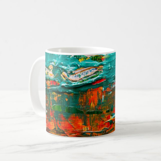 Mug Motif de peinture naturelle abstraite (Devant gauche)