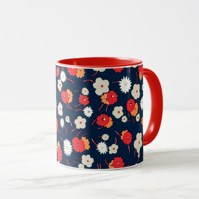 Mug Motif de petites fleurs heureuses (Devant droit)