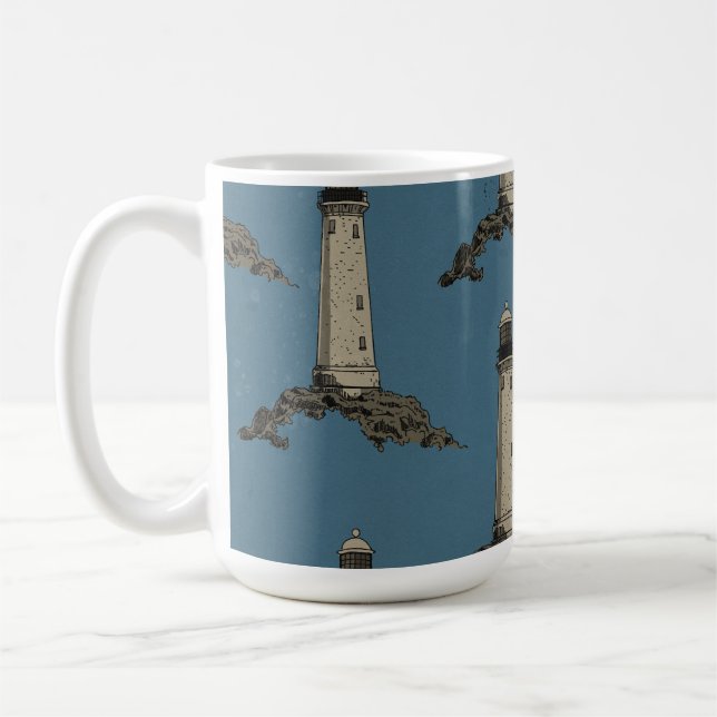 Mug Motif de phare vintage (Gauche)
