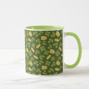 Mug Motif de pièce d'or de feuille et de trèfle