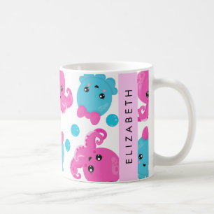 Mug Motif de pieuvre, Pieuvre mignonne, Mer, Votre Nom