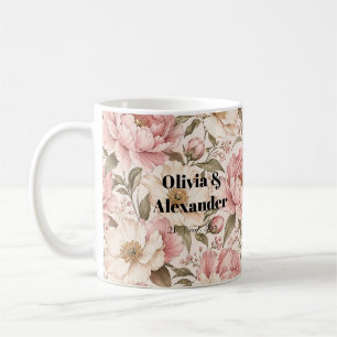 Mug Motif de pivoines fleuries vintage