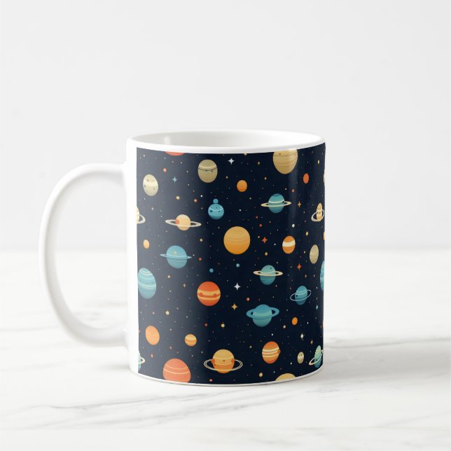 Mug Motif de planète spatiale colorée (Gauche)