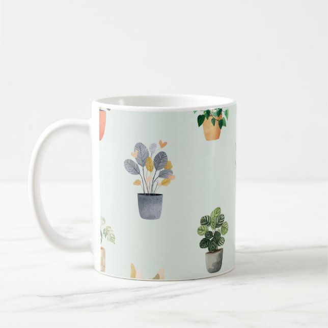 Mug Motif de plante d'intérieur Botanique Conception d (Gauche)