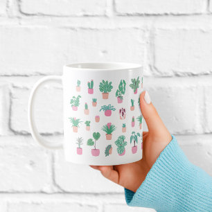 Mug Motif de plante d'intérieur mignonne avec plaque e