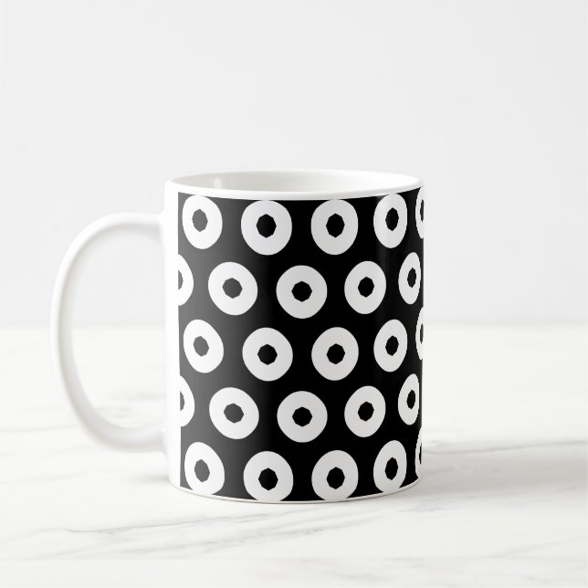 Mug Motif de point Polka noir/blanc (Gauche)