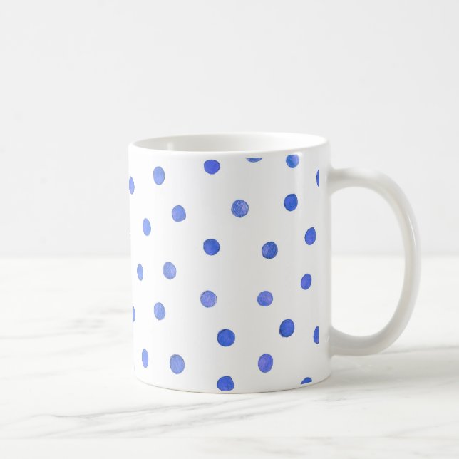 Mug Motif de points bleu et blanc de confettis (Droite)