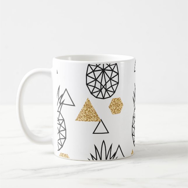 Mug Motif de points d'or géométriques à ananas. (Gauche)