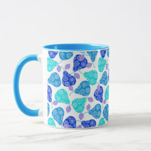 Mug Motif de poires décoratives bleues mignonnes