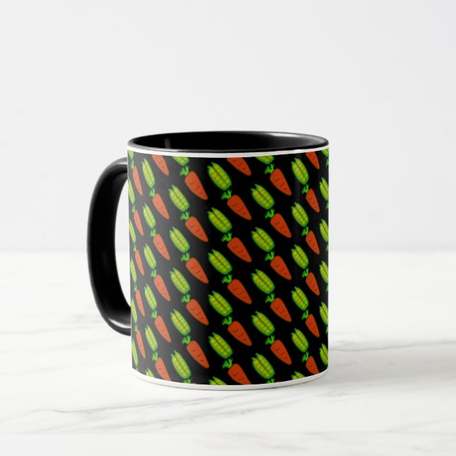 Mug Motif de pois et carottes (Devant gauche)