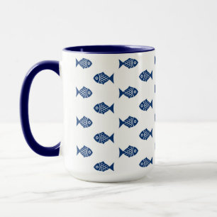Mug Motif de poisson bleu scandinave