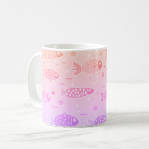 Mug Motif de poisson couché de soleil rayonnant modern