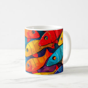 Mug Motif de poisson multicolore