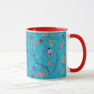 Mug Motif de poisson turquoise