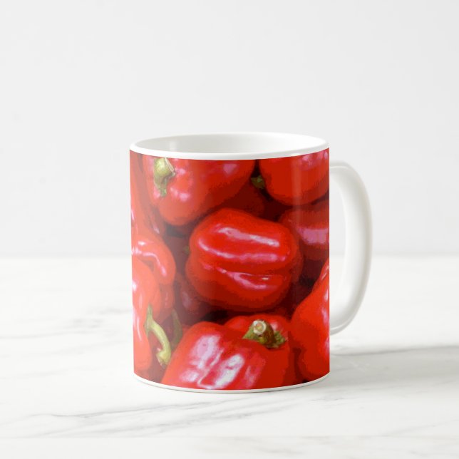 Mug Motif de poivrons rouges dans un design pointu (Devant droit)