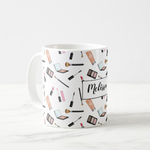 Mug Motif De Produits De Maquillage Avec Nom Personnal