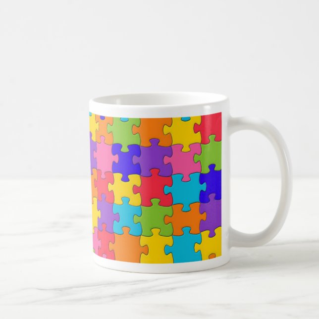 Mug Motif de puzzle coloré (Droite)