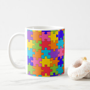 Mug motif de puzzle - Pièces multicolores