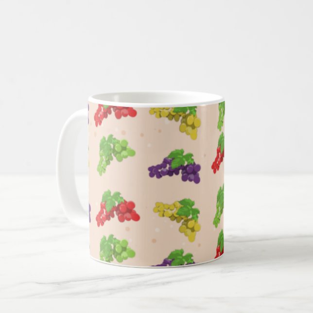 Mug Motif de raisin coloré (Devant gauche)