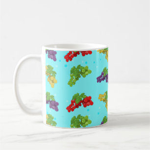 Mug Motif de raisin coloré sur fond bleu ciel