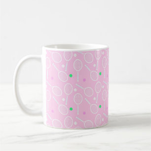 Mug Motif de raquette de tennis rose