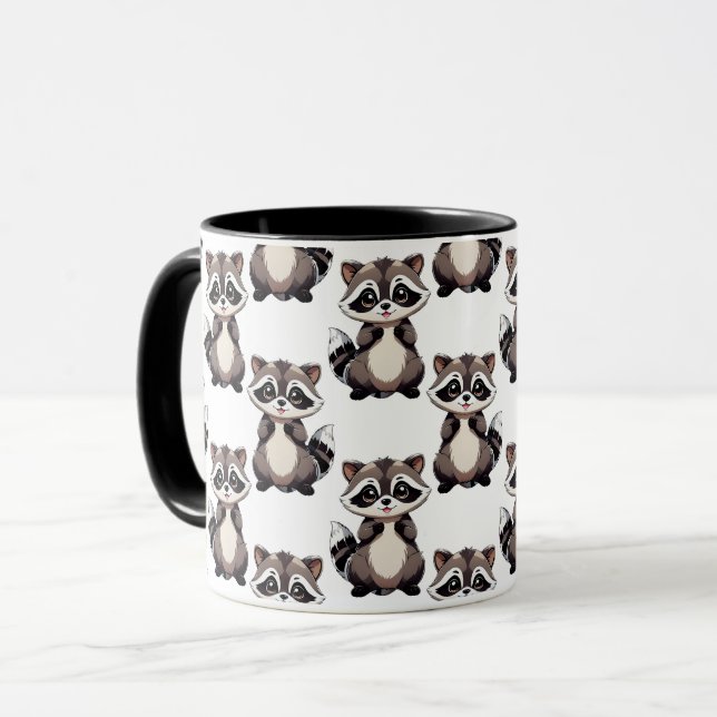 Mug Motif de Raton Laveur Design Blanc  (Devant gauche)