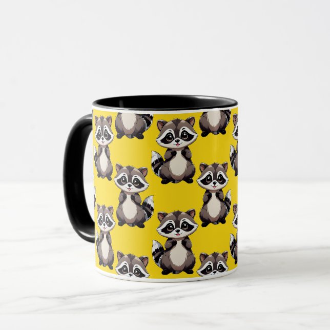 Mug Motif de Raton laveur Jaune  (Devant gauche)
